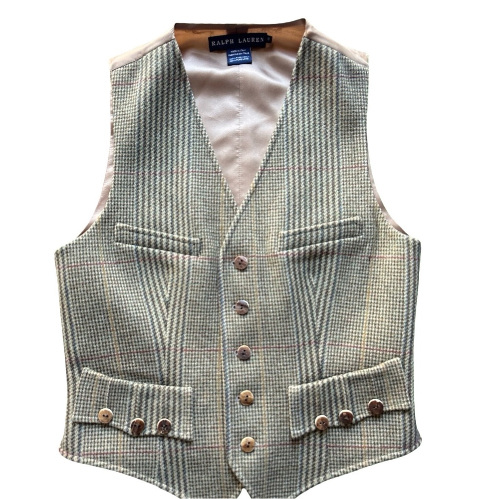 Ralph Lauren Women’s  Tan Plaid Vest